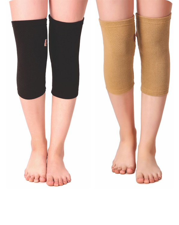 Knee Cap Black & Beige